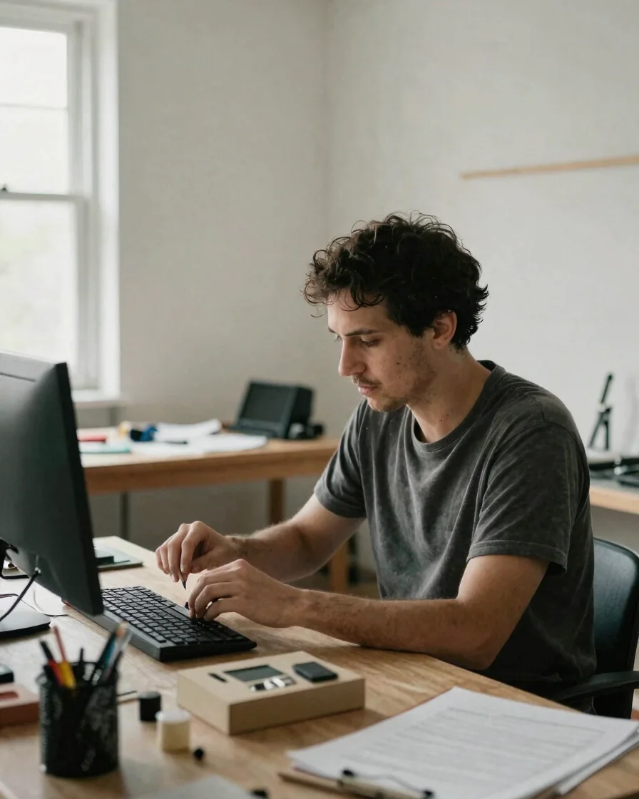 Documentary editorial photograph of a composed working environmen